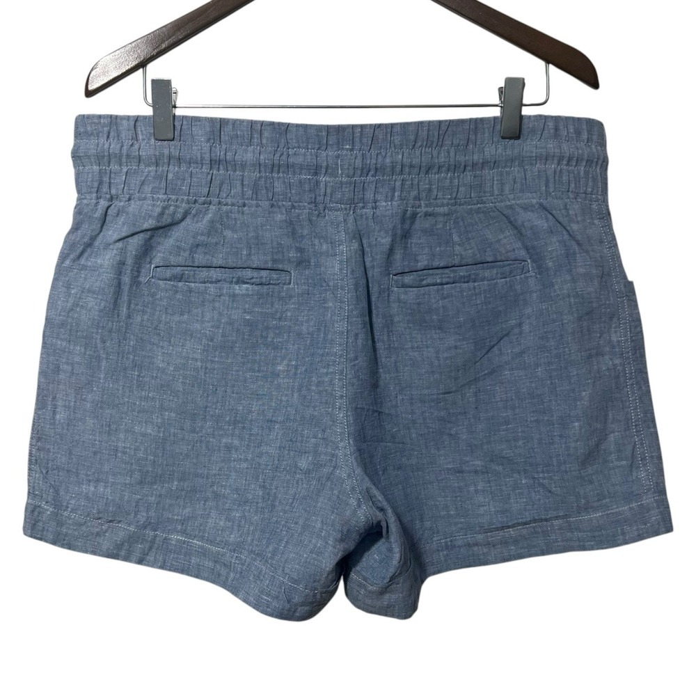 Athleta Womens Cabo 4" Linen Shorts Size 14 Blue Drawstring With Pockets‎ - Picture 2 of 12